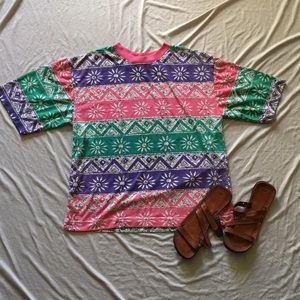 Floral and Aztec Retro Vintage T-shirt