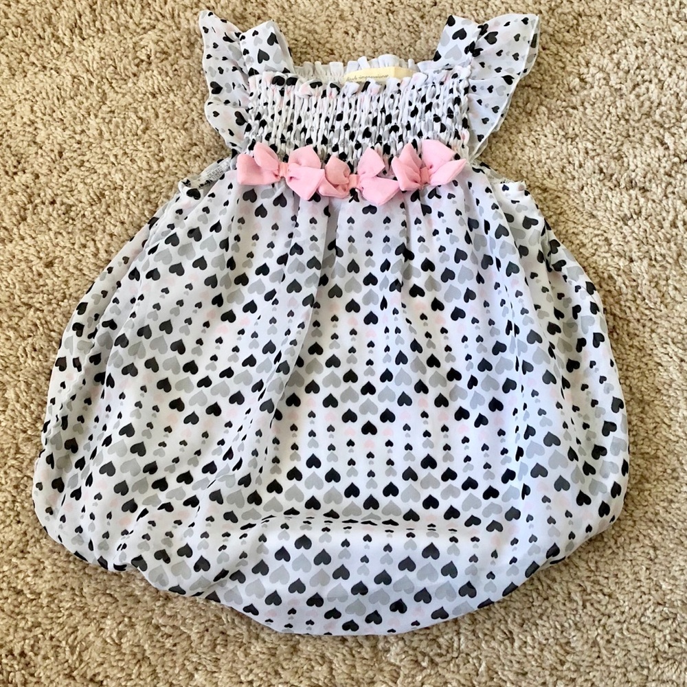 24M pink bow onesie