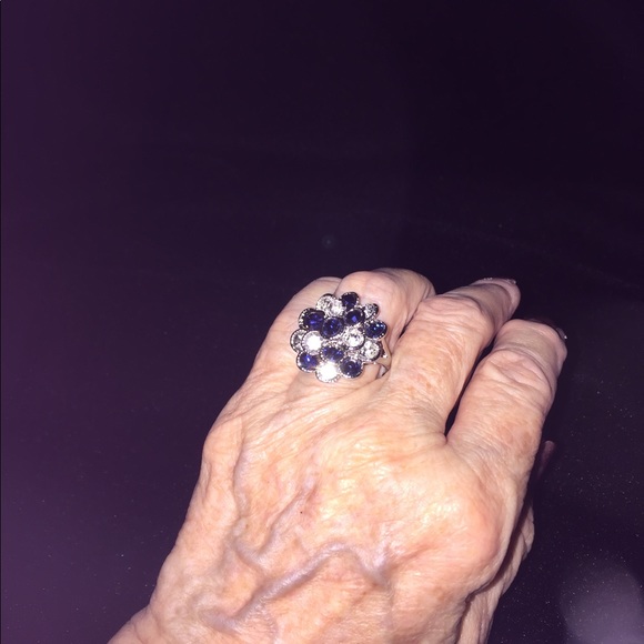 Blue Crystal & Rhinestone Ring. - Picture 3 of 4