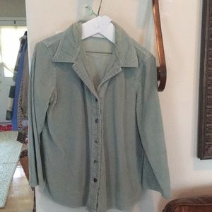 J Jill Mint green corduroy blouse
