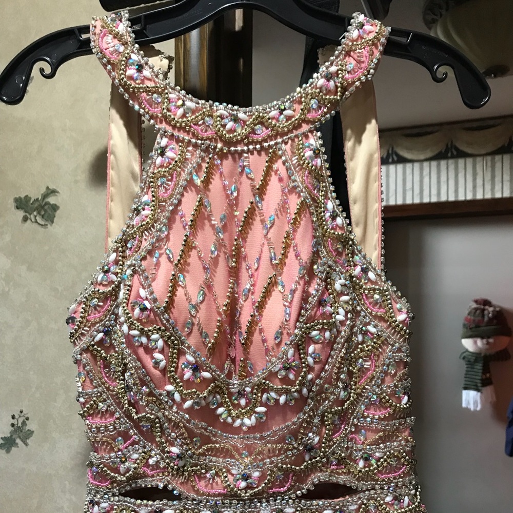 Long hot pink prom dress