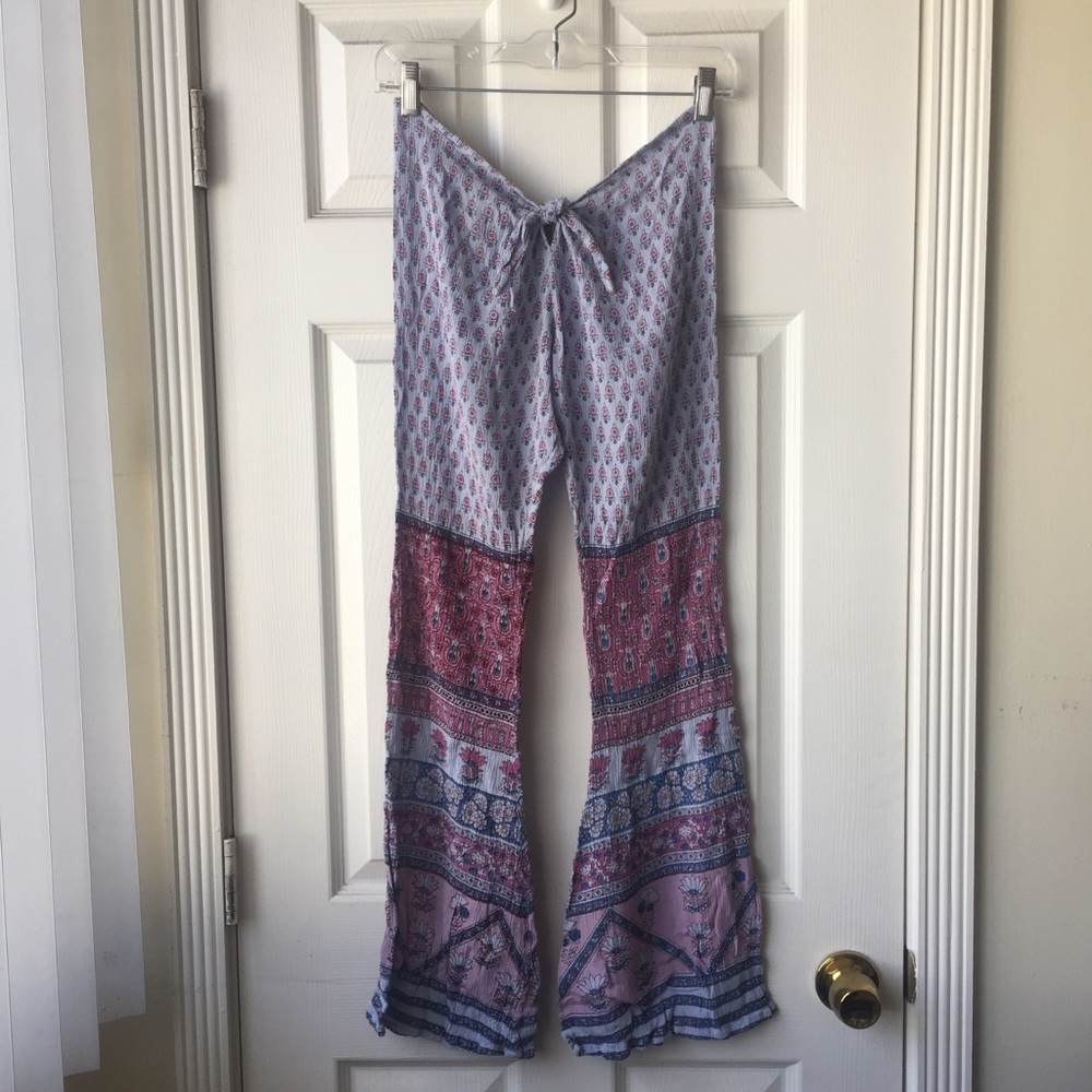 Blue Boheme Tie-Front Beach Pants