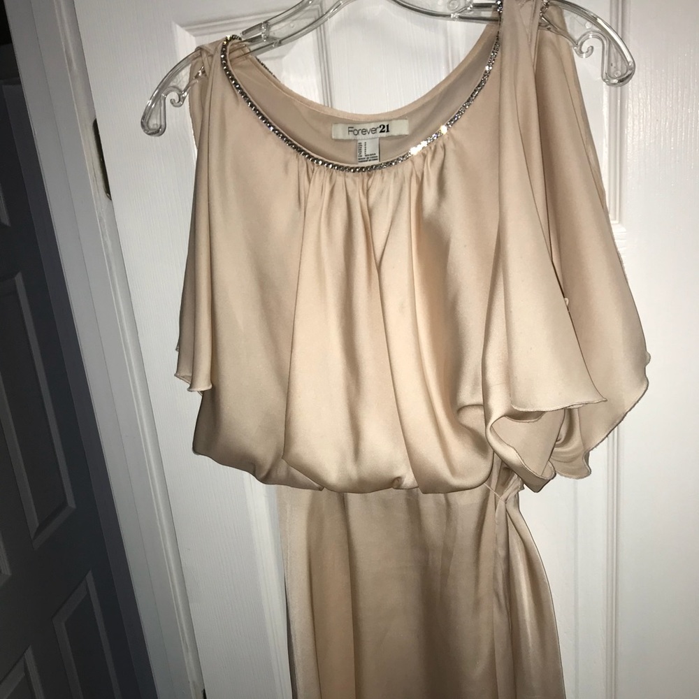 Rose gold silk dress
