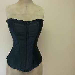 Vacoto black satin corset