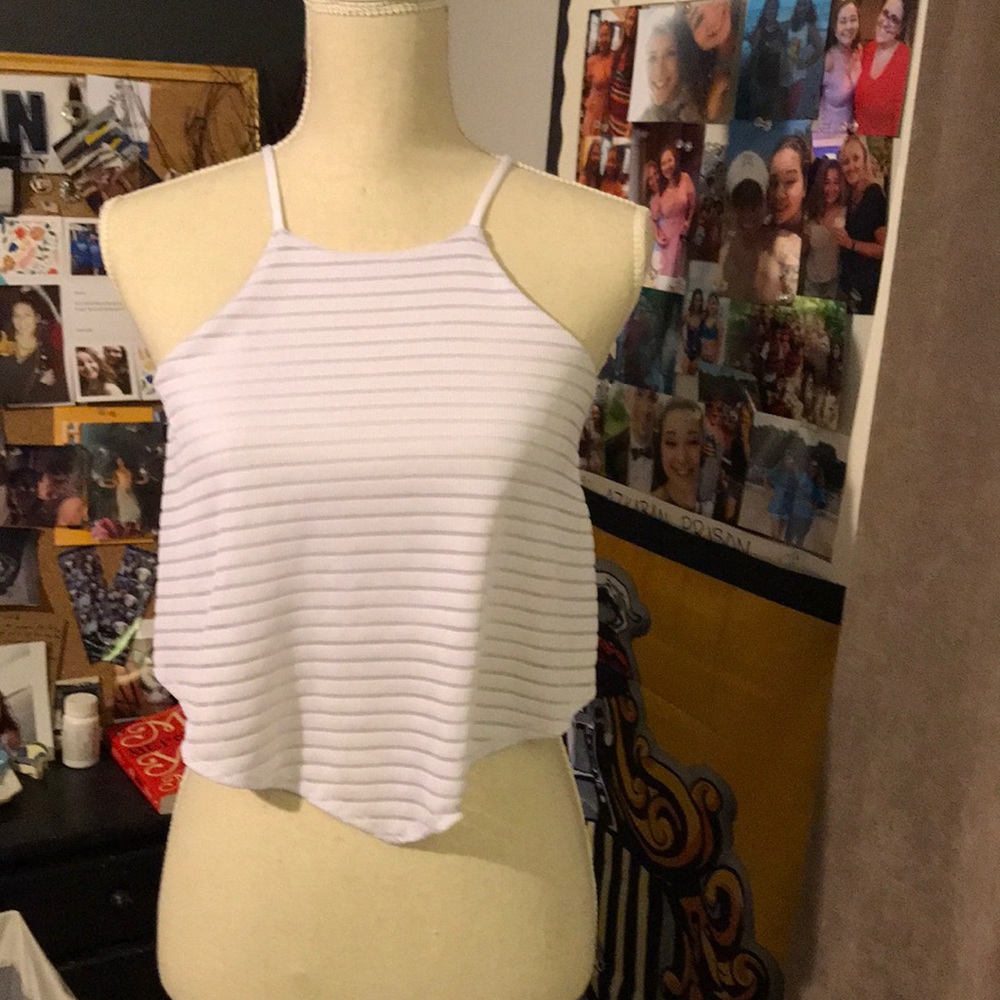 White striped crop top