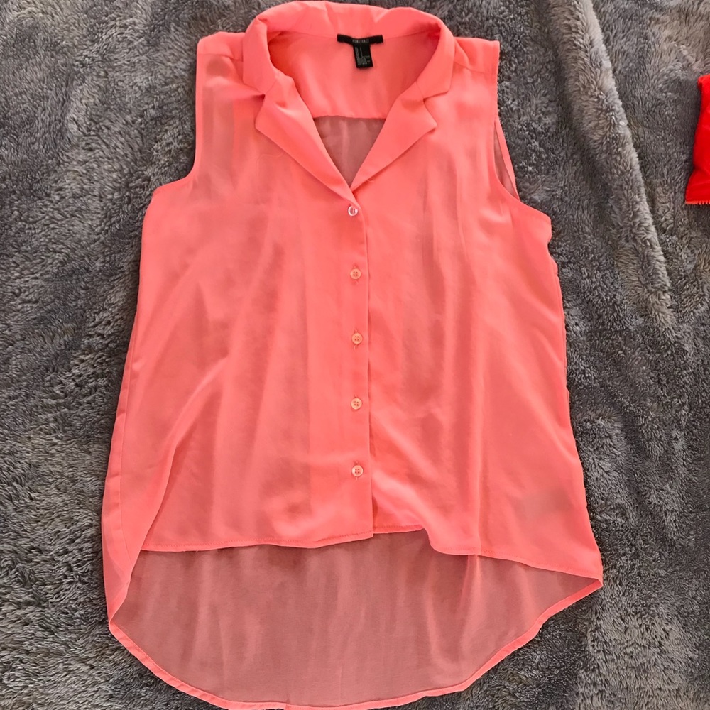 Sheer Pink Sleeveless Blouse