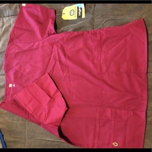 Maroon scrub top