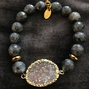 Drusy beaded bracelet