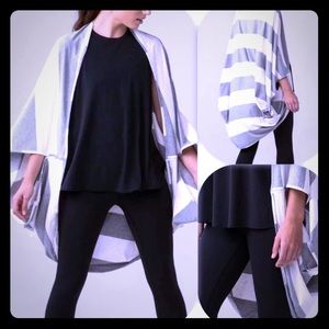 Lululemon Sage Striped Scarf Top. Grey & White