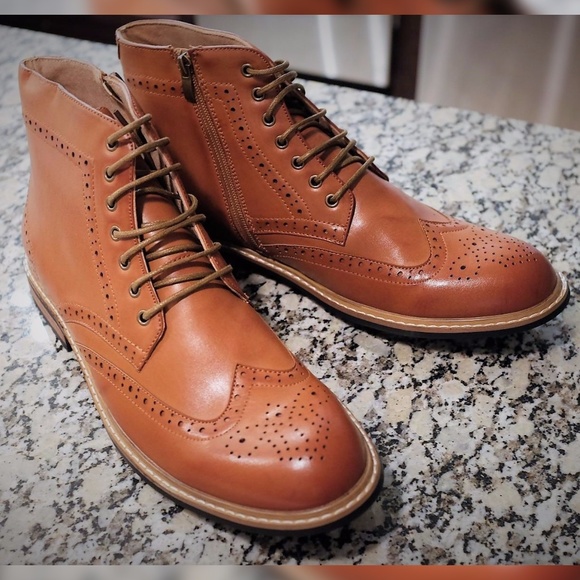 Moda Black Label Other - Mens "Bruno" Tan Ankle Boots/Oxfords