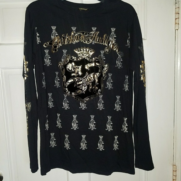 Christian Audigier Other - EUC - Christian Audigier Men's Black/Gold Tee