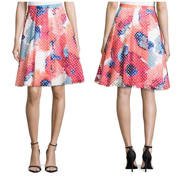 Trina Turk Dresses & Skirts - Trina Turk Laser Cut Watercolor Floral Skirt