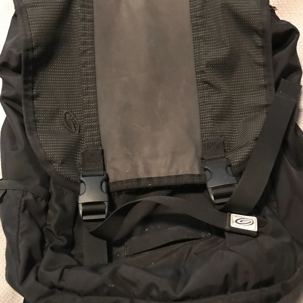 Black custom made Timbuk2 backpack