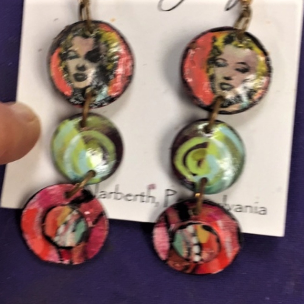 Earrings hand made Marilyn Monroe 1 of a kind NEW