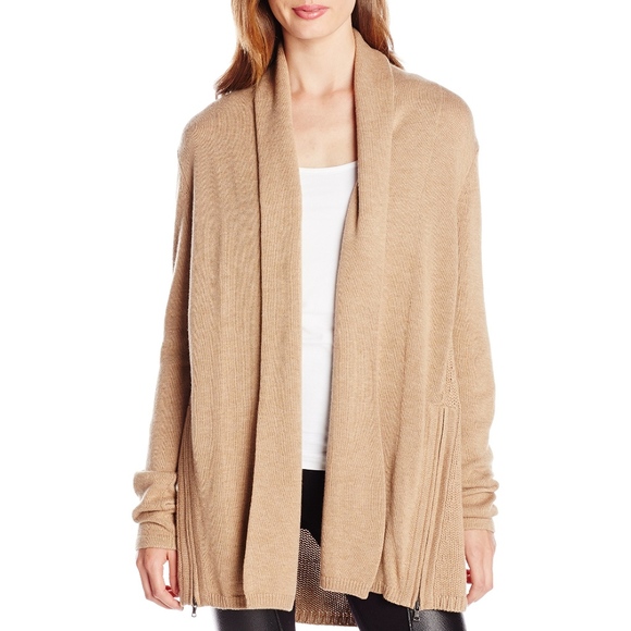 Bcbgmaxazria Sweaters | Bcbgmaxazria Patti Shawl Cardigan - Camel , ml | Color: Tan | Size: M | Waggs478's Closet