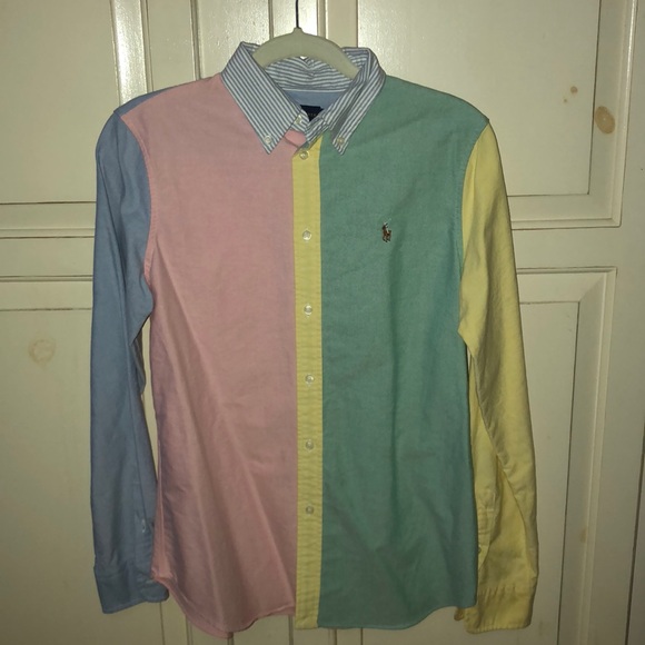 multi color ralph lauren button up