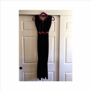 Sequence halter top pant suit.