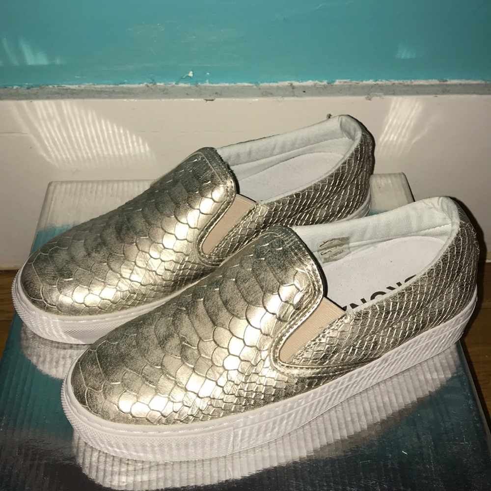 Gold stylish sneakers