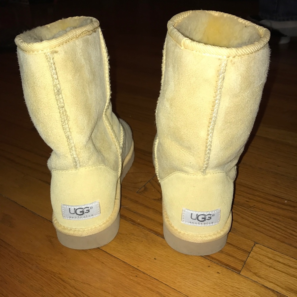 Classic short light yellow UGGs size 7