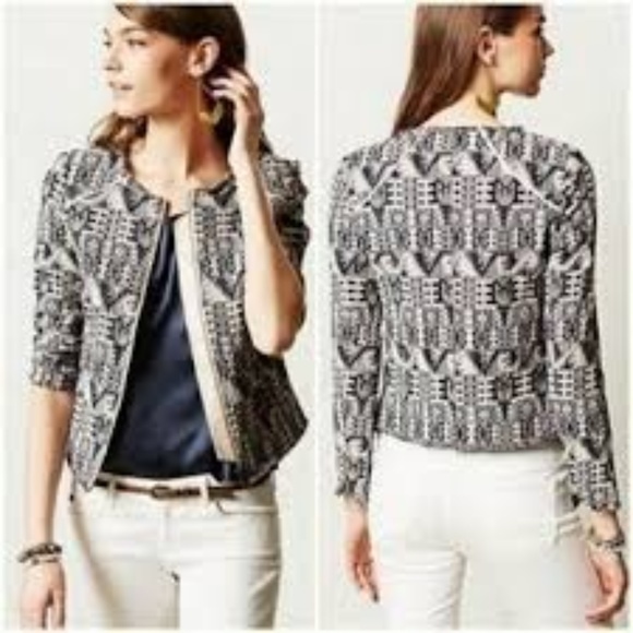 Anthropologie Faifo Woven Tapestry Tweed Blazer - Picture 1 of 5