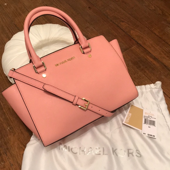 Michael Kors medium pink Selma w/ crossbody strap - Picture 4 of 6
