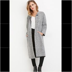 Gray long wool jacket