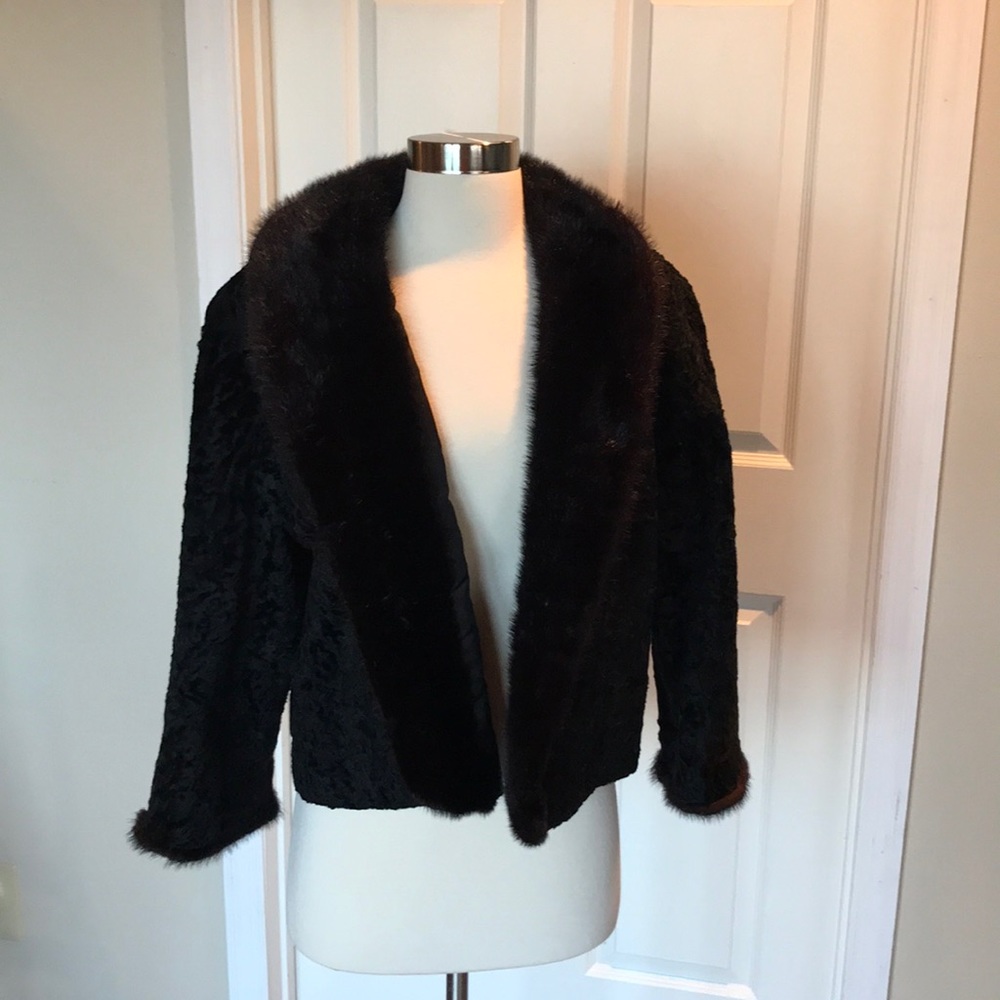 Vintage Saga Mink and Persian Lamb Bolero Coat M