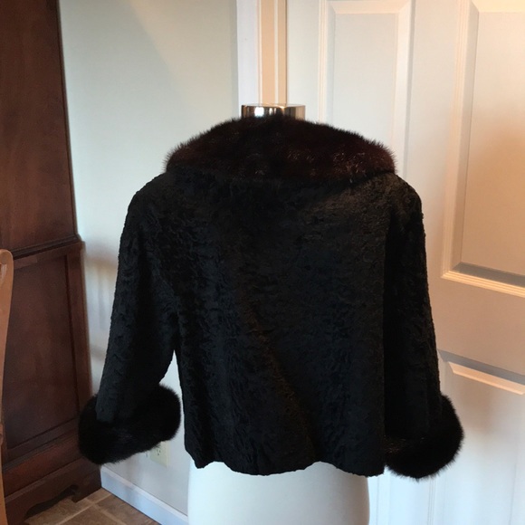 Vintage Saga Mink and Persian Lamb Bolero Coat M - Picture 4 of 6