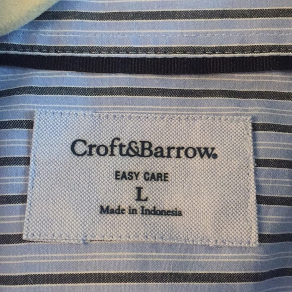 Baby Blue Casual Button Down with Charcoal Stripe - Picture 2 of 2