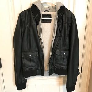 OBEY leather coat