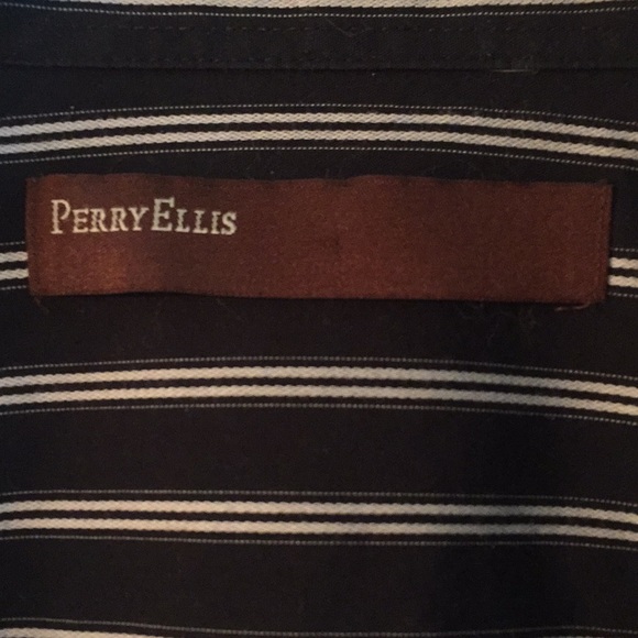 Black Button Down Shirt with White Stripe - Picture 2 of 2