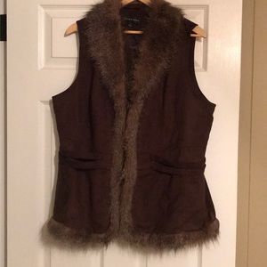 Bagatelle suede-like faux fur lined vest