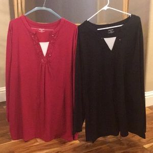 Women’s long sleeve v-neck top