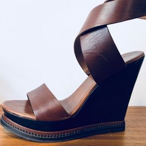 Diane Von Furstenberg Wedge Wrap Sandals