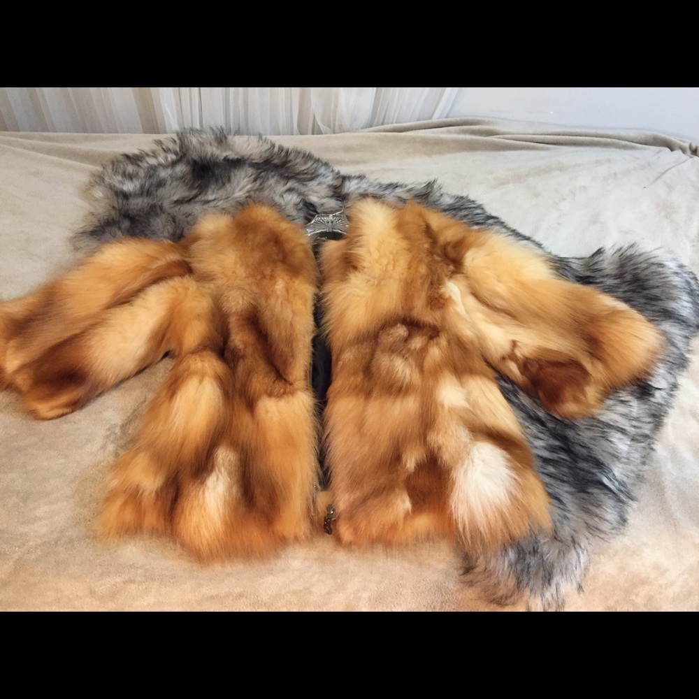 Red fox genuine fur