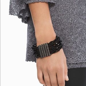 NWT WHBM JET MULTI STRAND STRETCH BRACELET BLACK