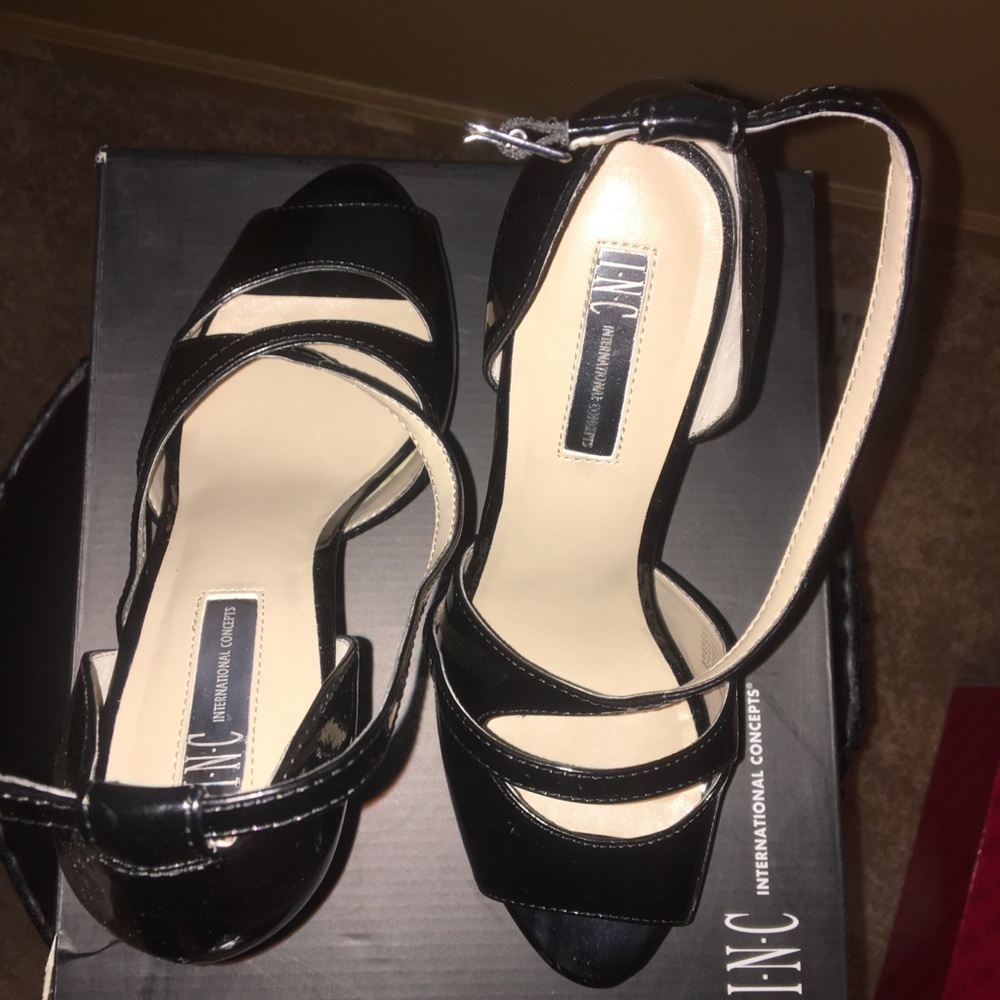 Black strappy heels
