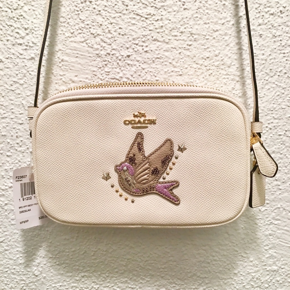 💕NWT COACH💕 CROSSBODY POUCH LEATHER BAG - Picture 1 of 7