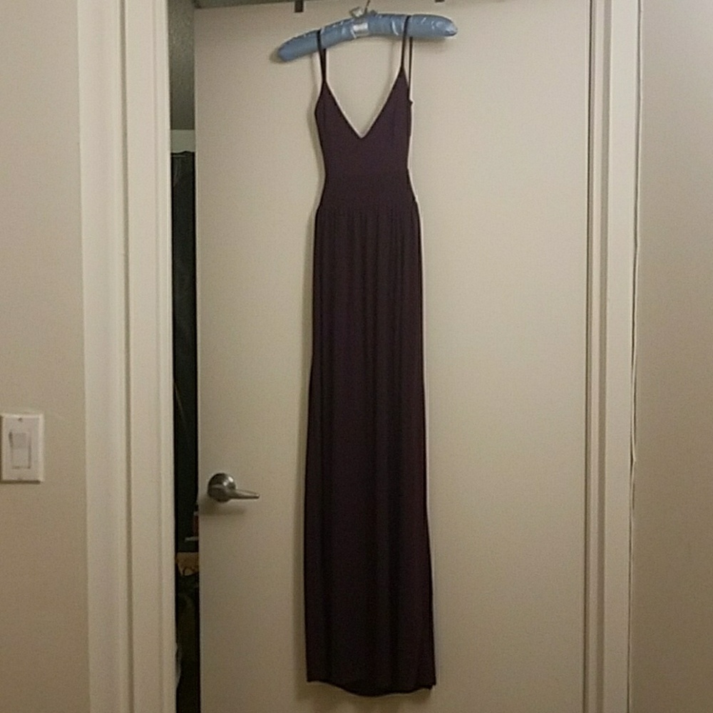Boohoo Petite Mary Open Back Slinky Maxi Dress