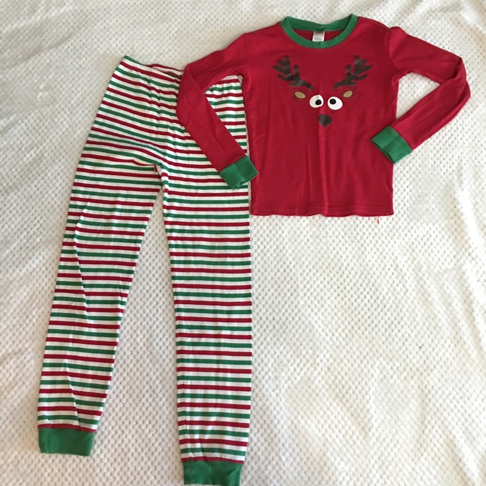 Boys Gymboree Striped Reindeer Pajamas - Size 12