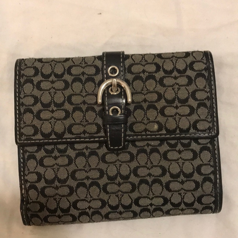 Coach Black Signature Wallet with mini "c"s