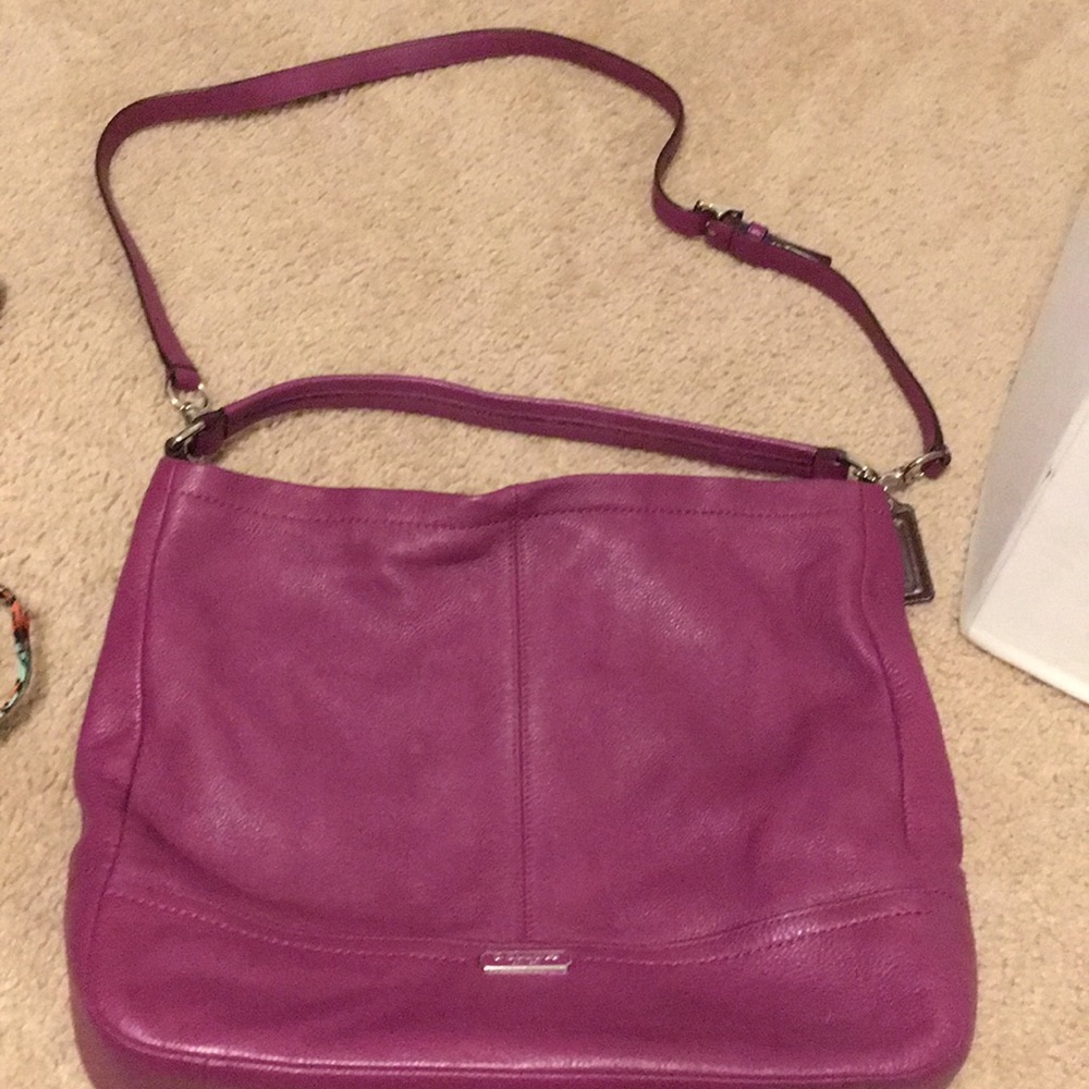 Amethyst/purple leather hobo