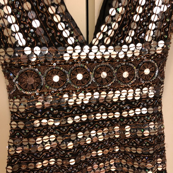 SCALA BLACK AND GOLD SEQUINED DRESS - Picture 5 of 5