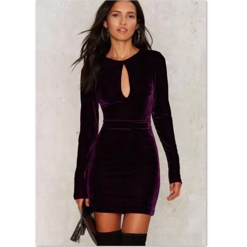 Purple velvet dress from shop Nastygal.com