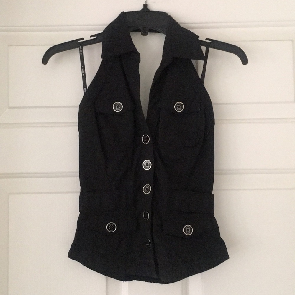 Bebe Collared Halter Top