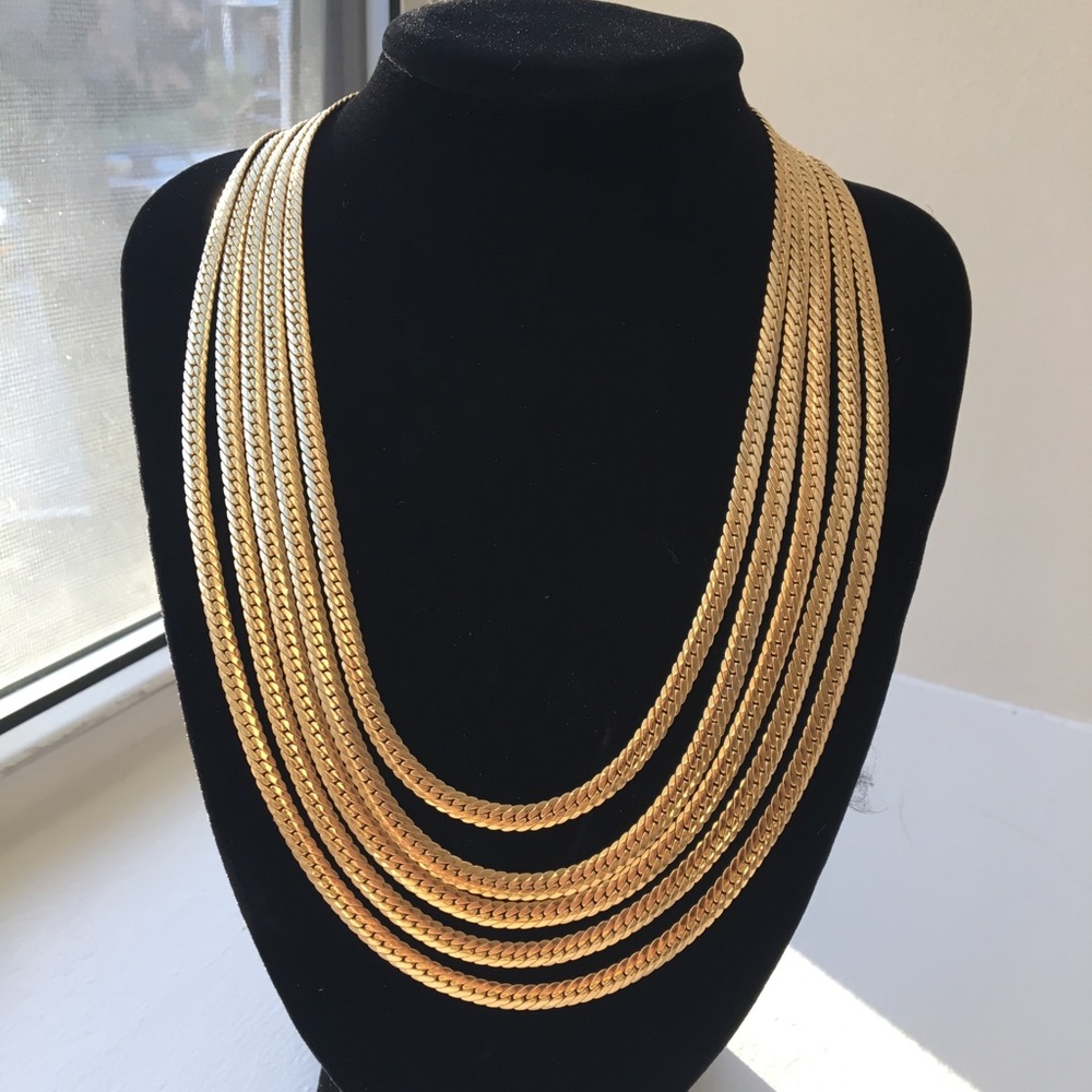 14k Gold-plated 5-strand Necklace