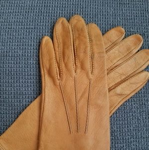 Vintage Doeskin Driving Gloves Buff Tan Small