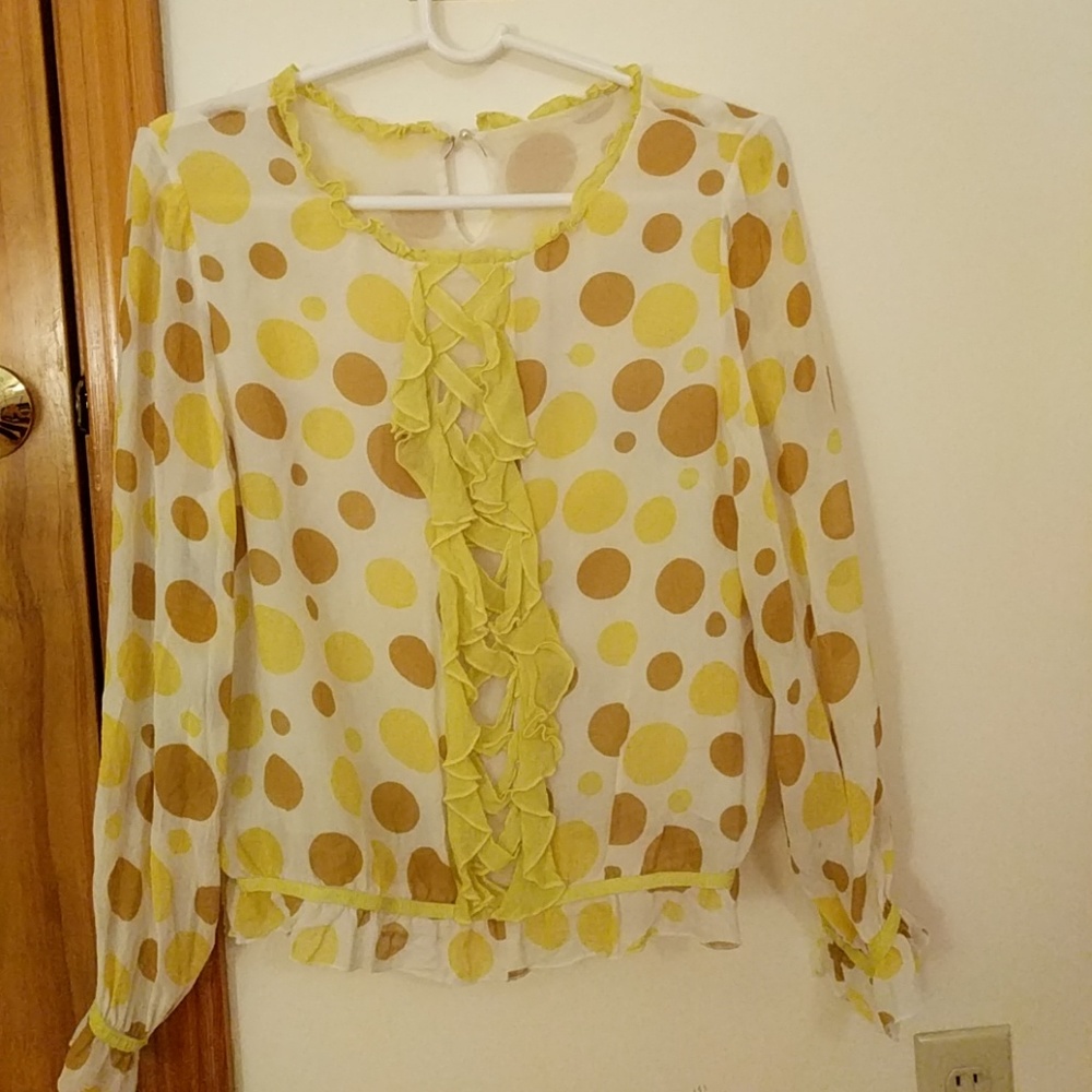 Polka dot silk blouse