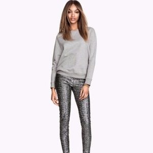 H & M Silver Sequin Pants