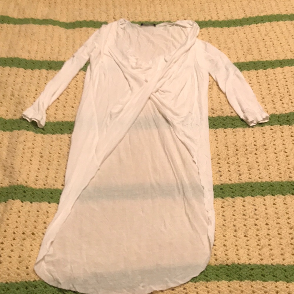 White long sleeve sexy body cross shirt